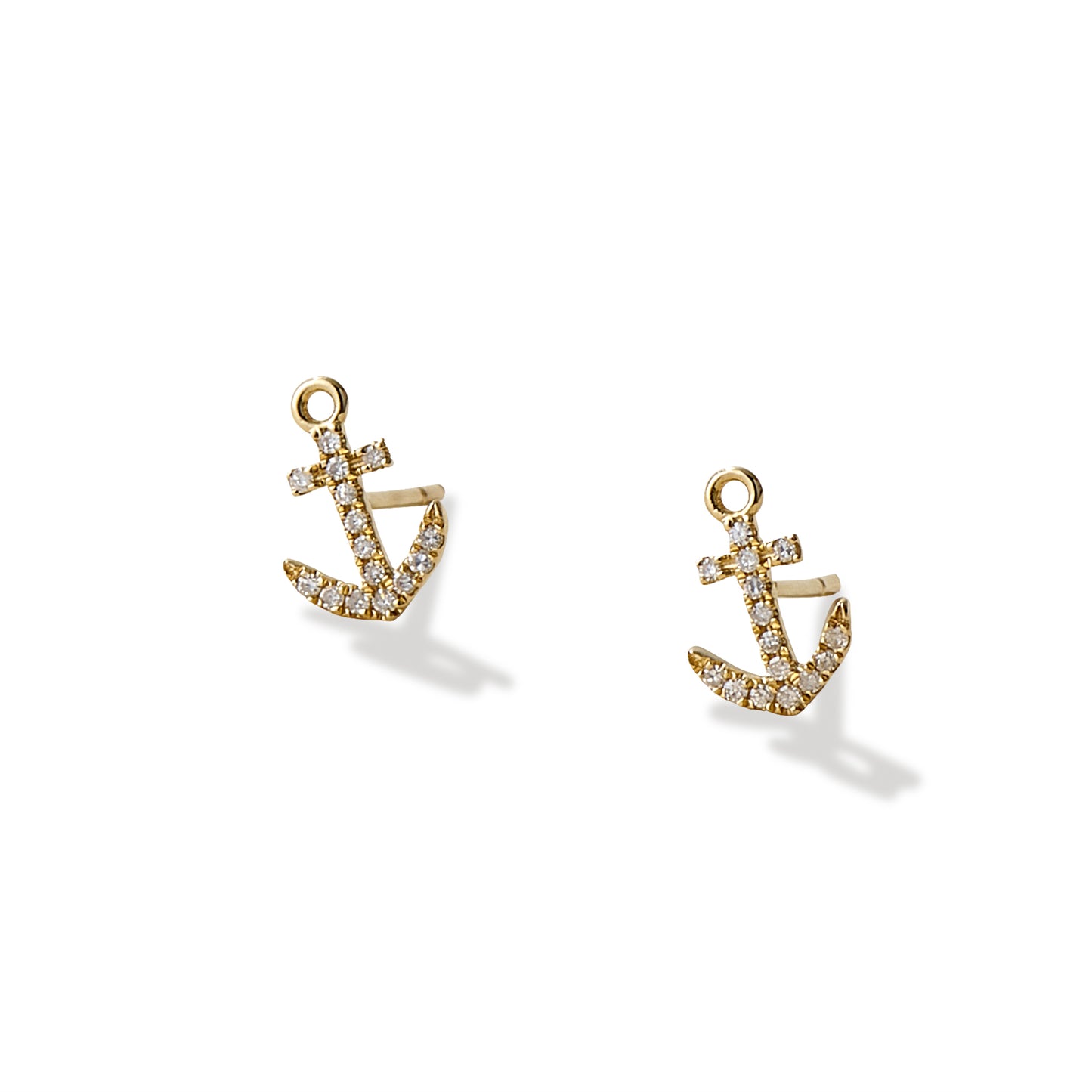 Diamond Anchor Earrings