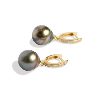 Tahitian Pearl Hoop Earrings