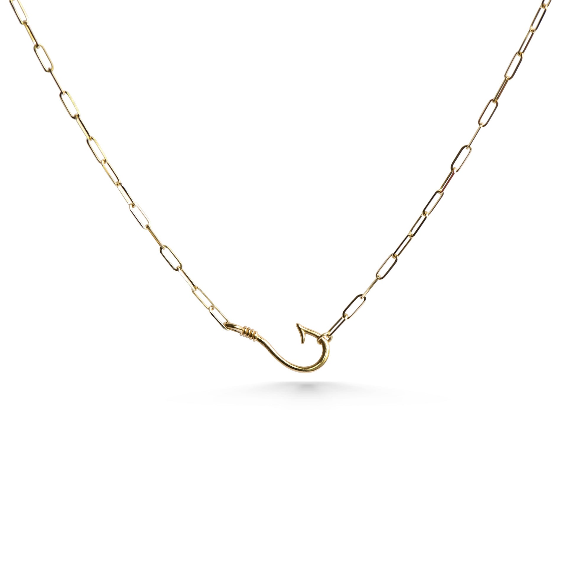 Gold Fish Hook Necklace 