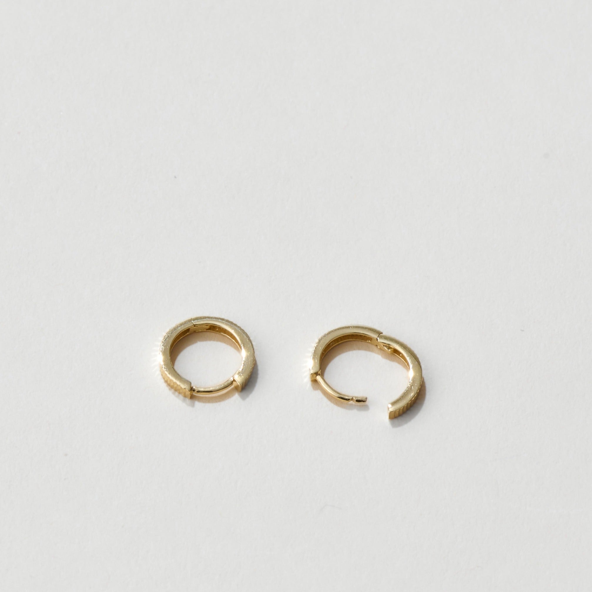 Hinged Back Hoop Earrings Gold