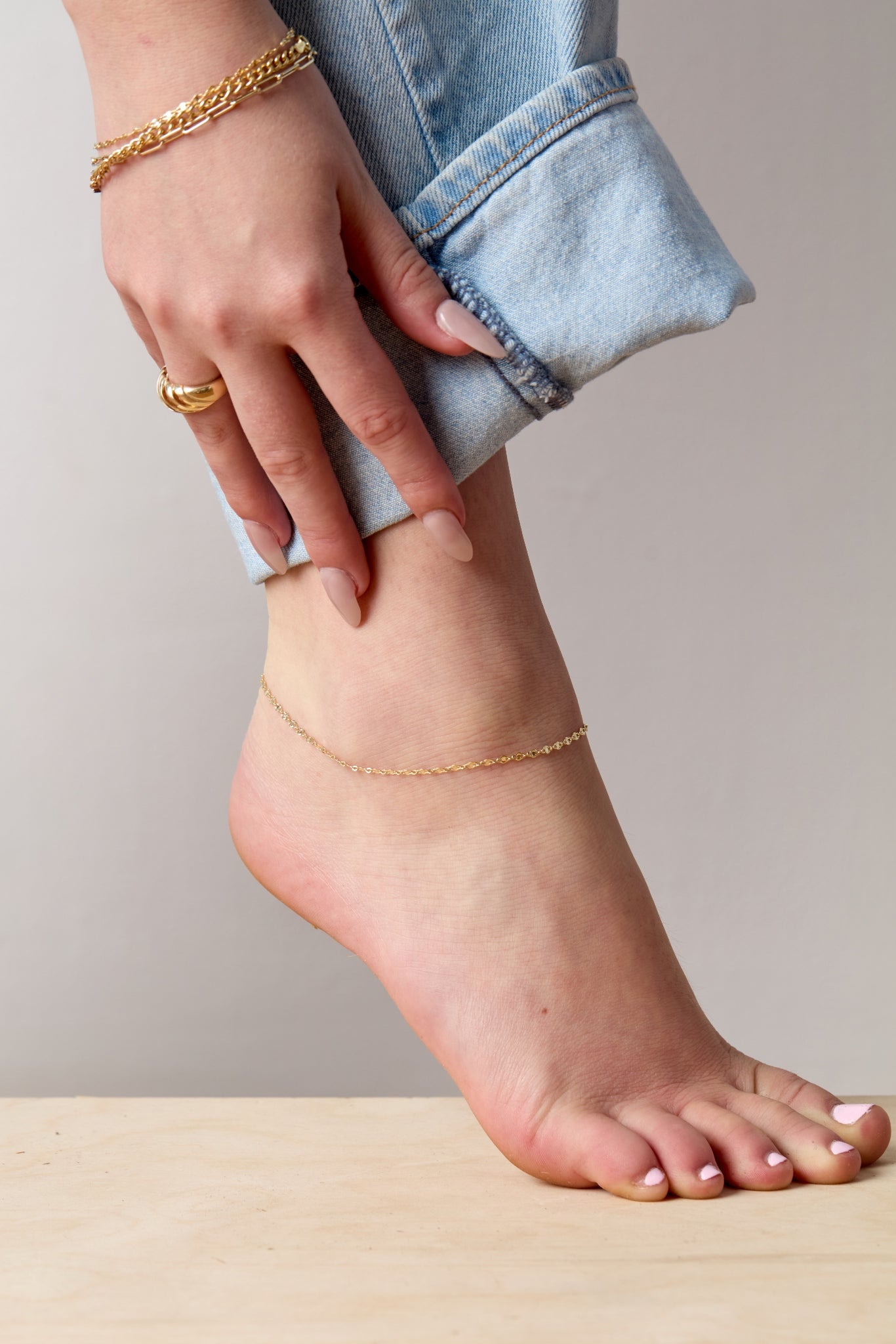 Lanikai Moonrise Anklet Solid Gold