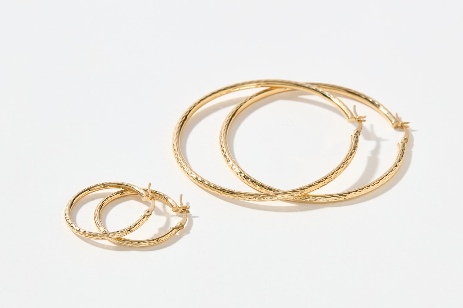 Textured Gold Hoop Earrings