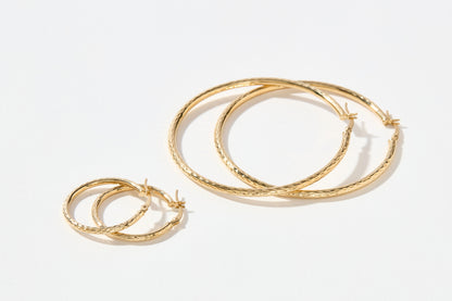 Textured Gold Hoop Earrings