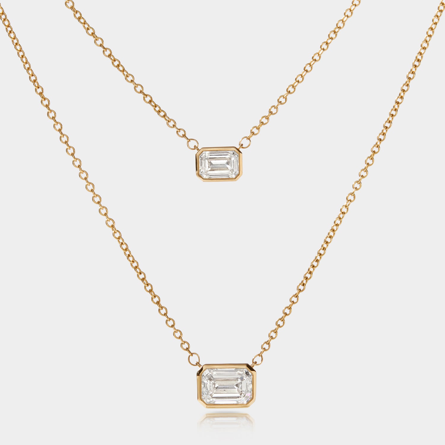 .5 vs. 1.0 carat diamond necklace 
