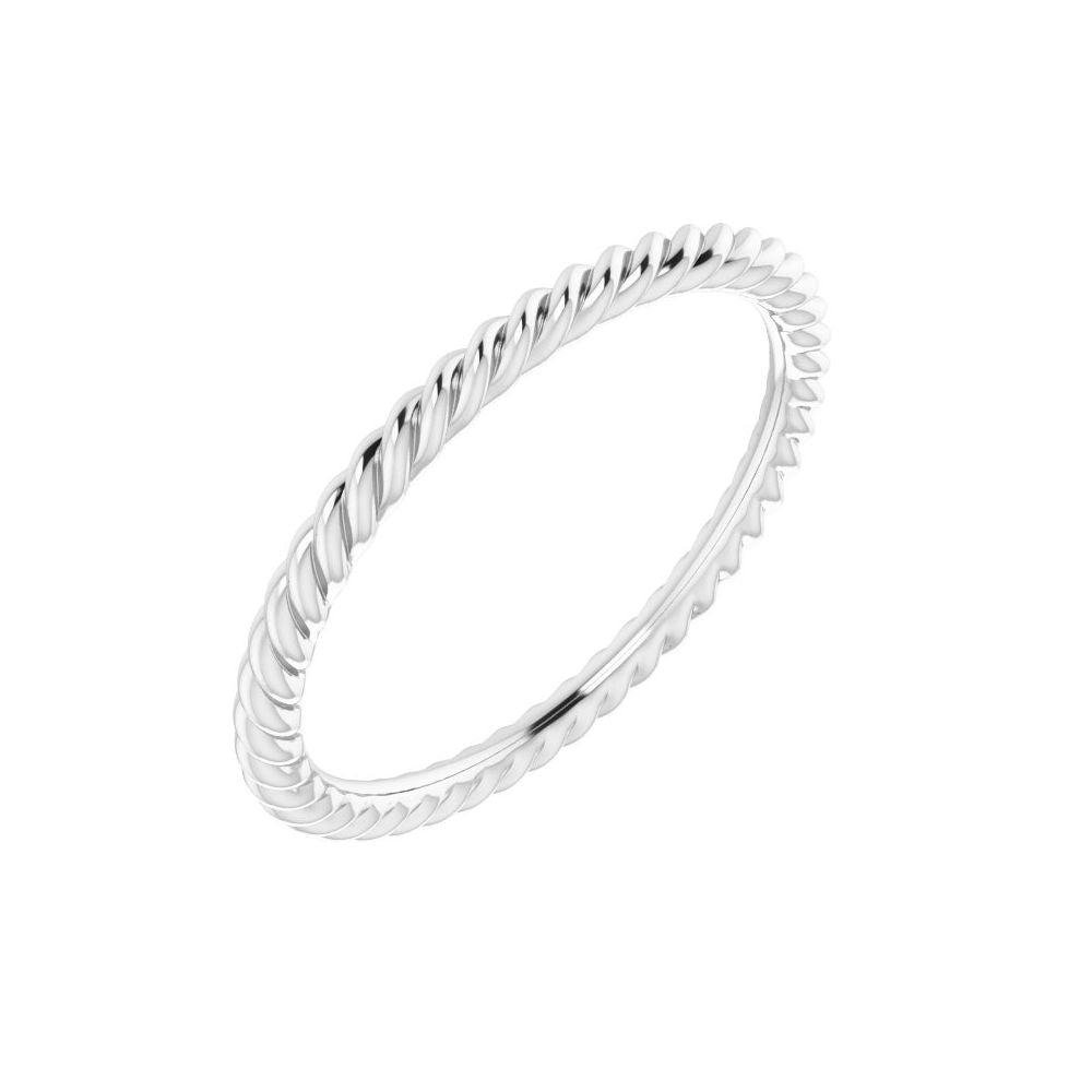 14k White Gold Rope Ring